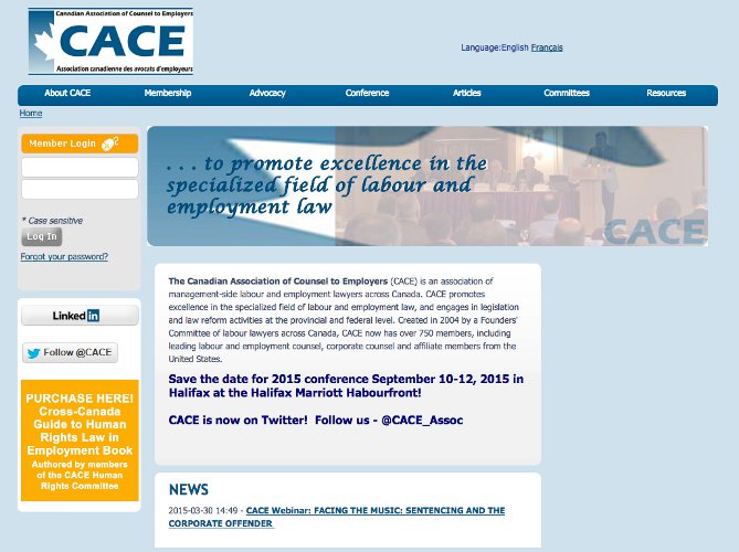 CACE home page